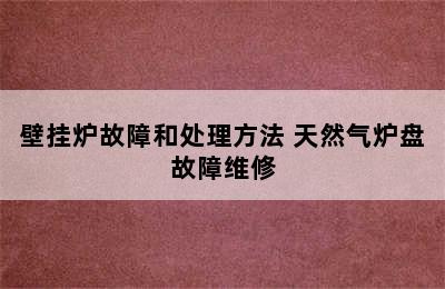 壁挂炉故障和处理方法 天然气炉盘故障维修